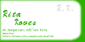 rita koves business card